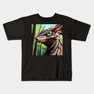 Copper and Blue Scaled Jungle Dragon Kids T-Shirt